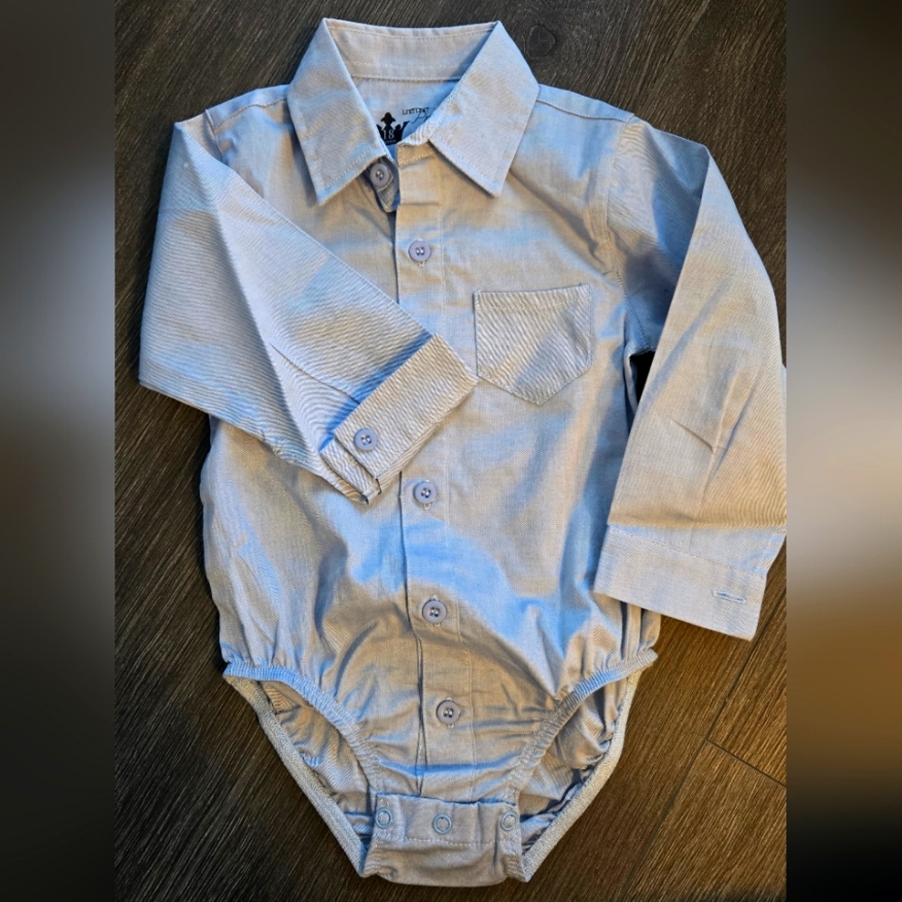 NWOT Little blue long sleeve romper